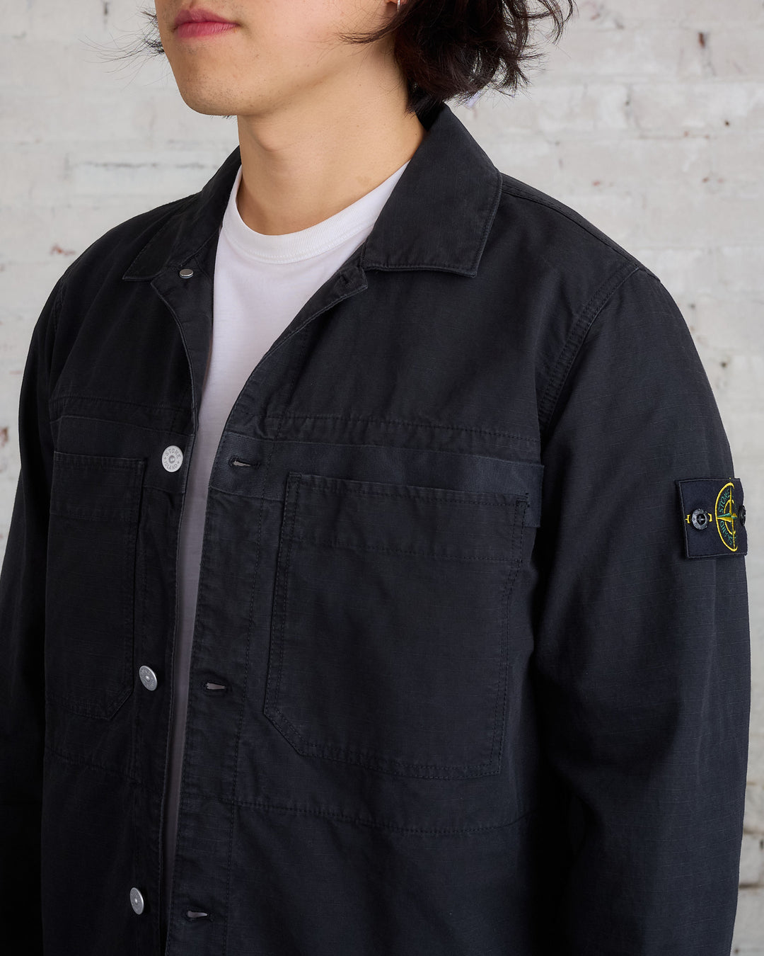 Stone Island GD Cotton Ripstop Overshirt Black