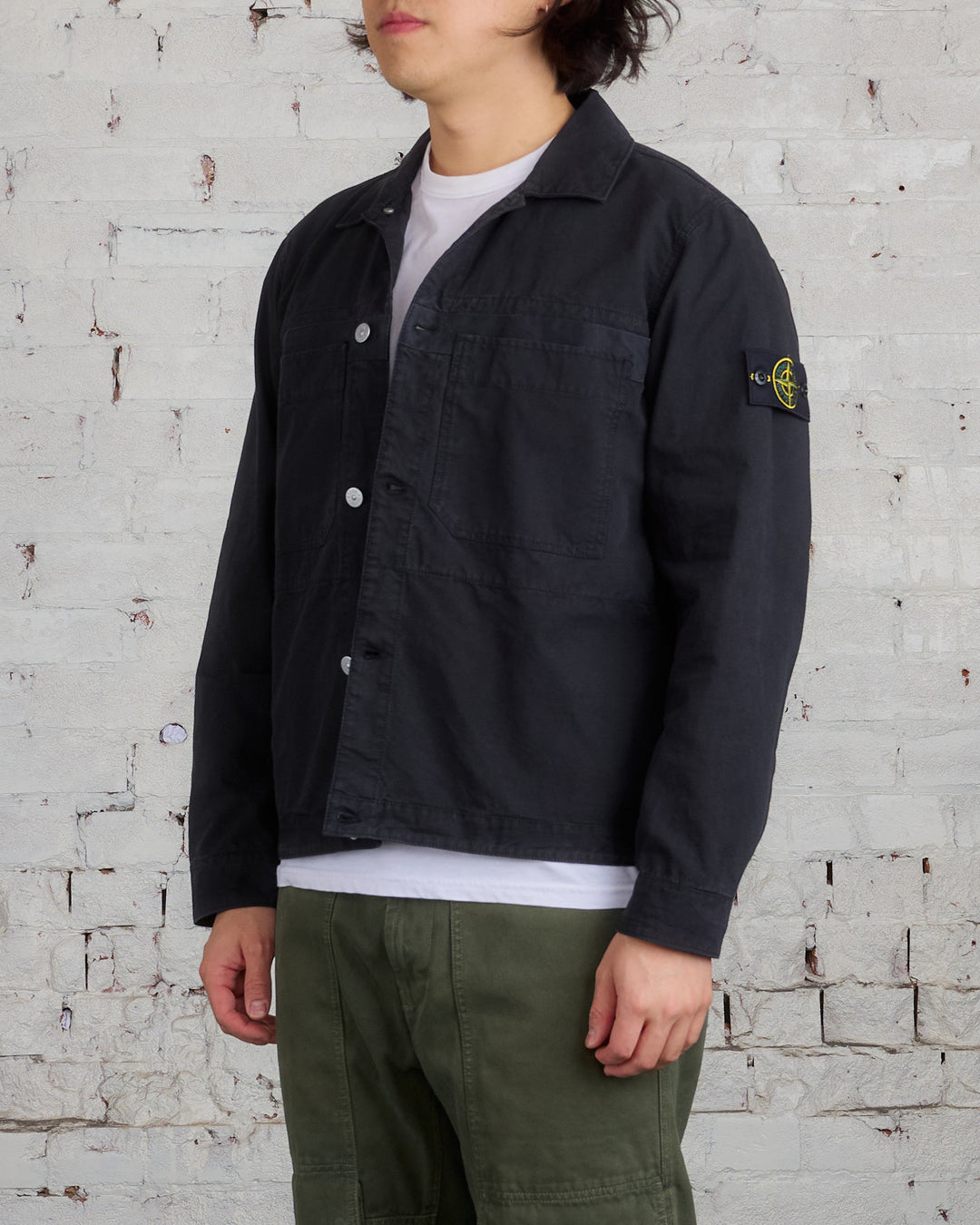 Stone Island GD Cotton Ripstop Overshirt Black