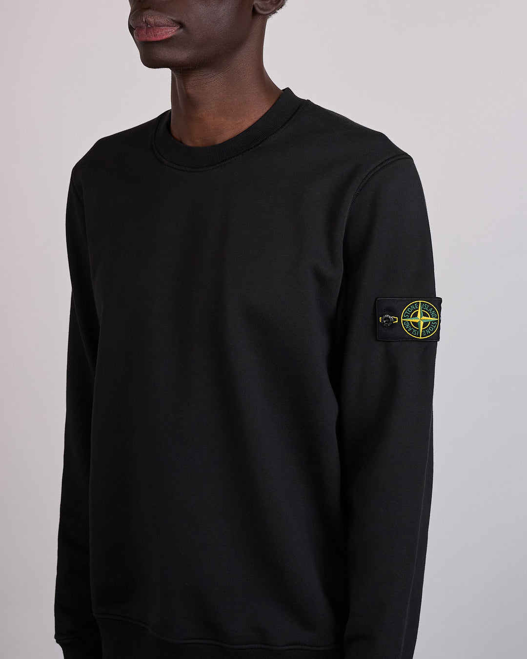 Stone Island GD Organic Cotton Fleece Crewneck Black