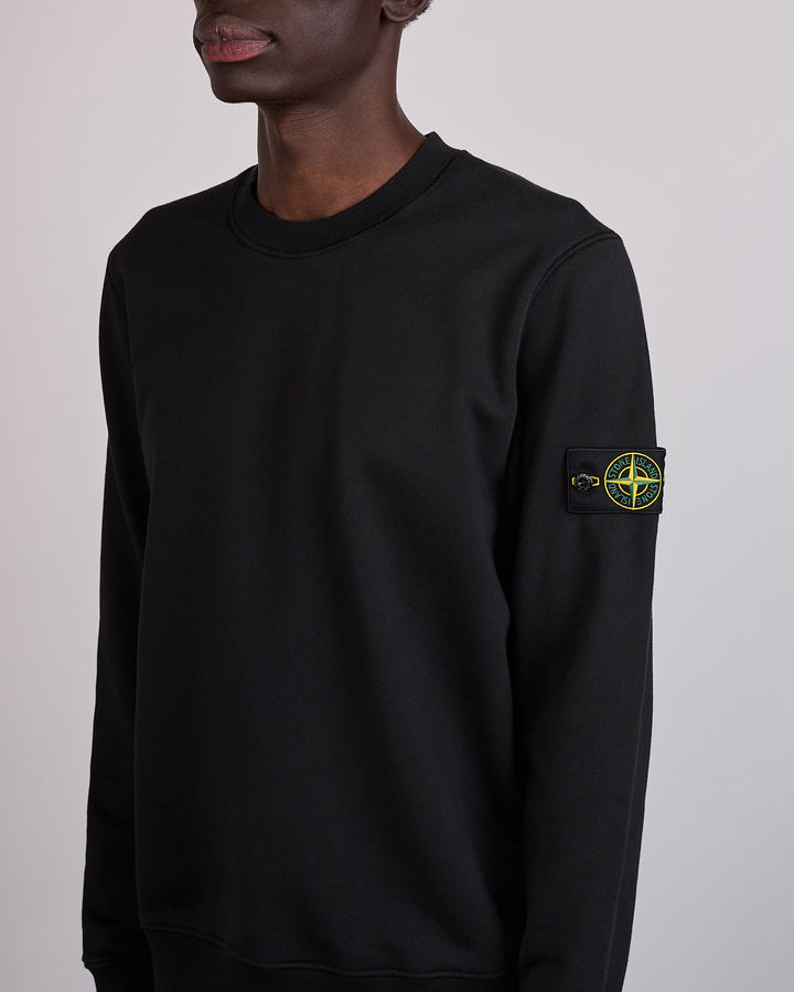 Stone Island GD Organic Cotton Fleece Crewneck Black