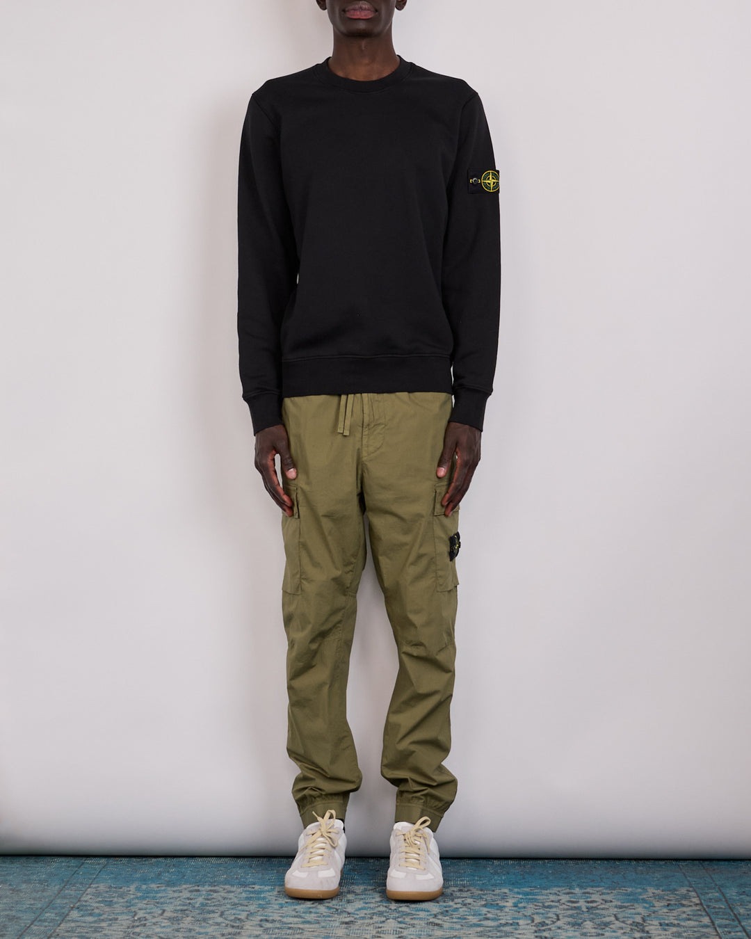 Stone Island GD Organic Cotton Fleece Crewneck Black