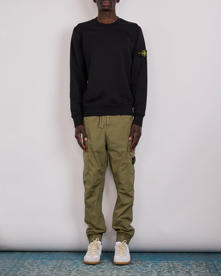 Stone Island GD Organic Cotton Fleece Crewneck Black