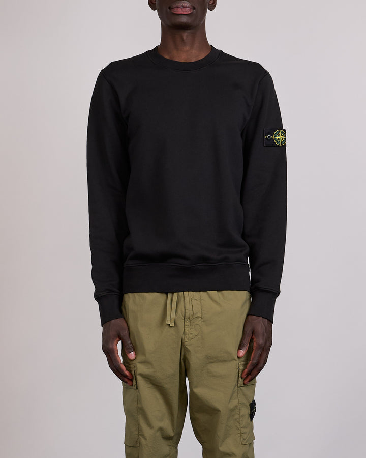 Stone Island GD Organic Cotton Fleece Crewneck Black