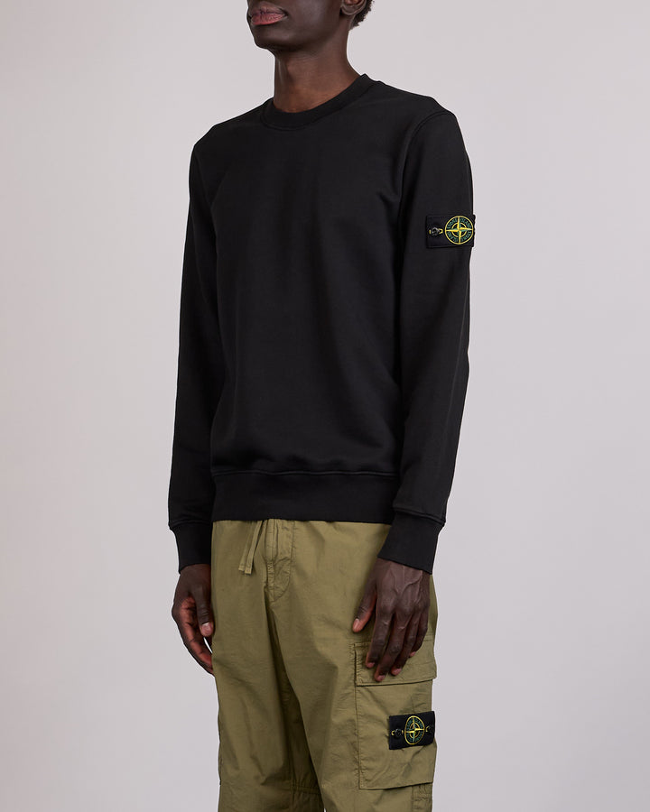 Stone Island GD Organic Cotton Fleece Crewneck Black