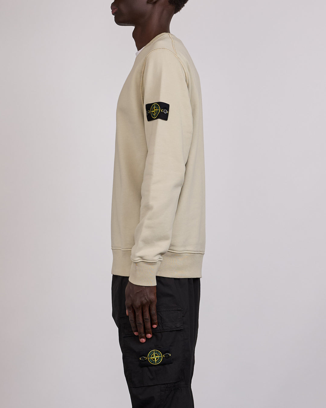 Stone Island GD Organic Cotton Fleece Crewneck Sand