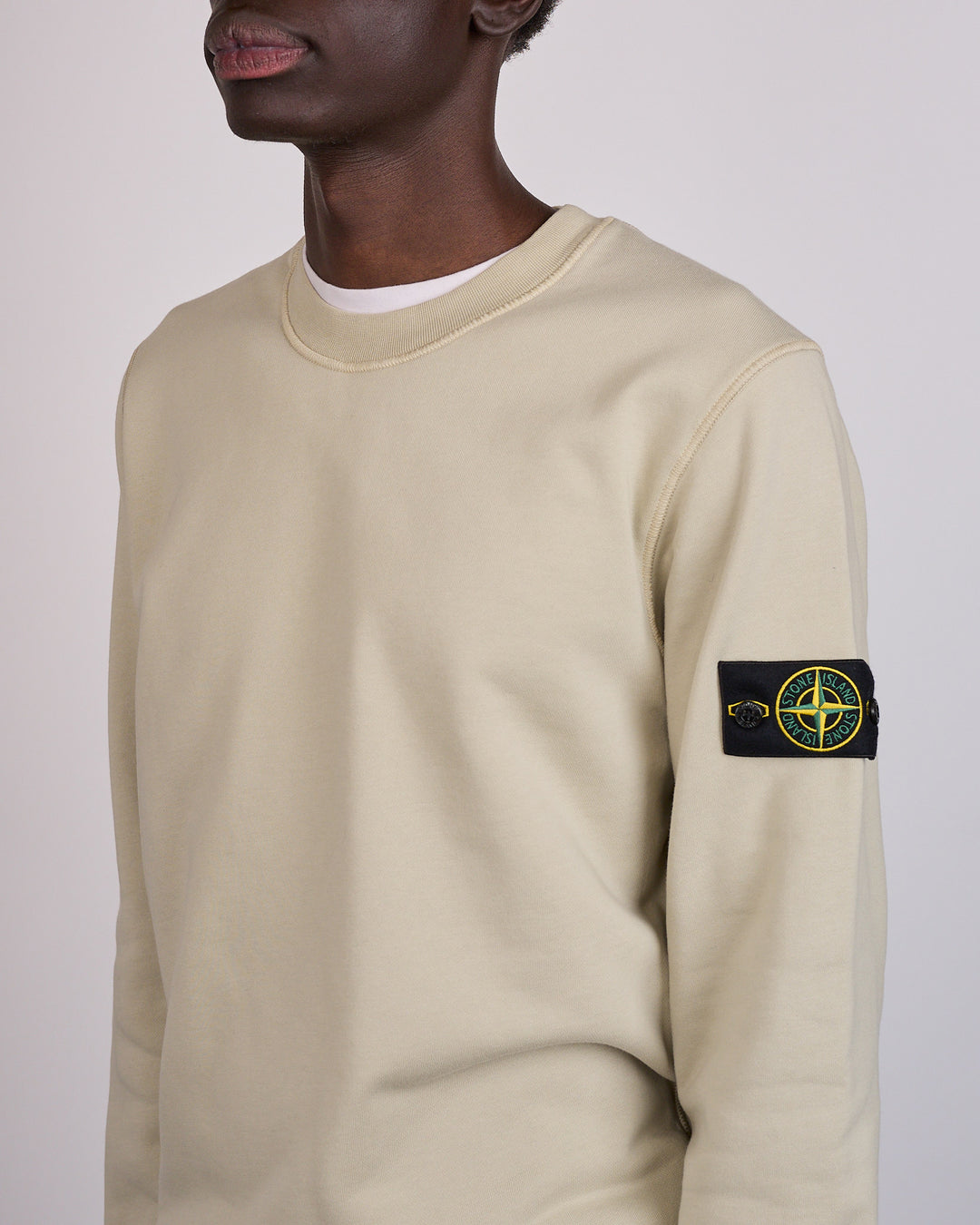 Stone Island GD Organic Cotton Fleece Crewneck Sand