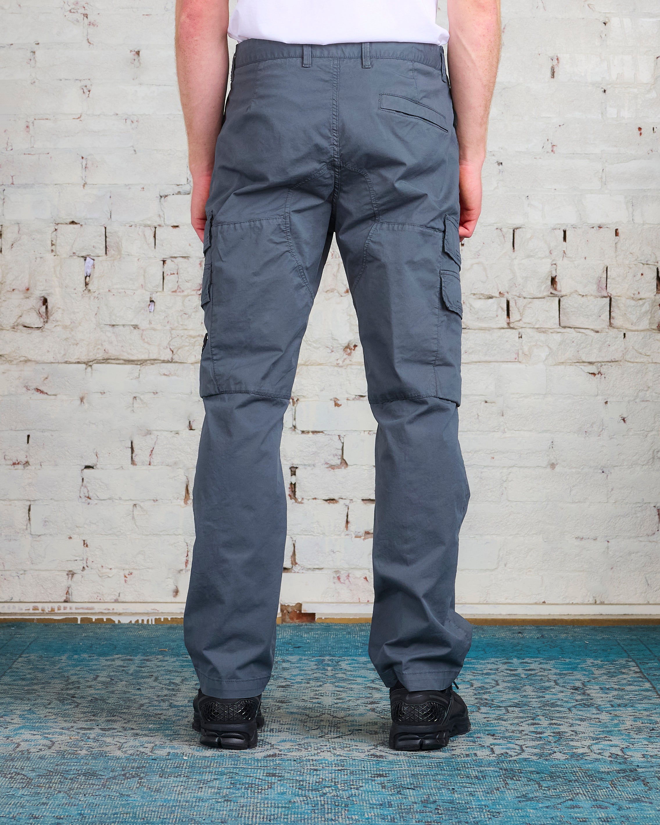 Stone Island Gabardine Stretch Side Zip Cargo Pant Lead Grey