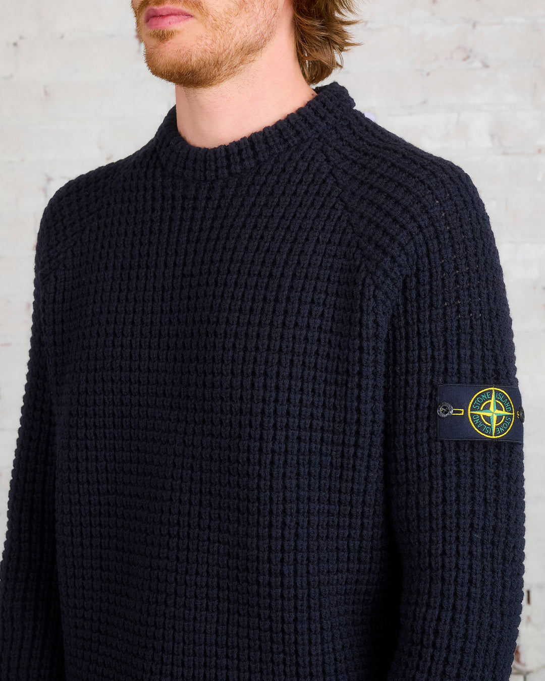 Stone Island Geelong Wool Textured Sweater Black
