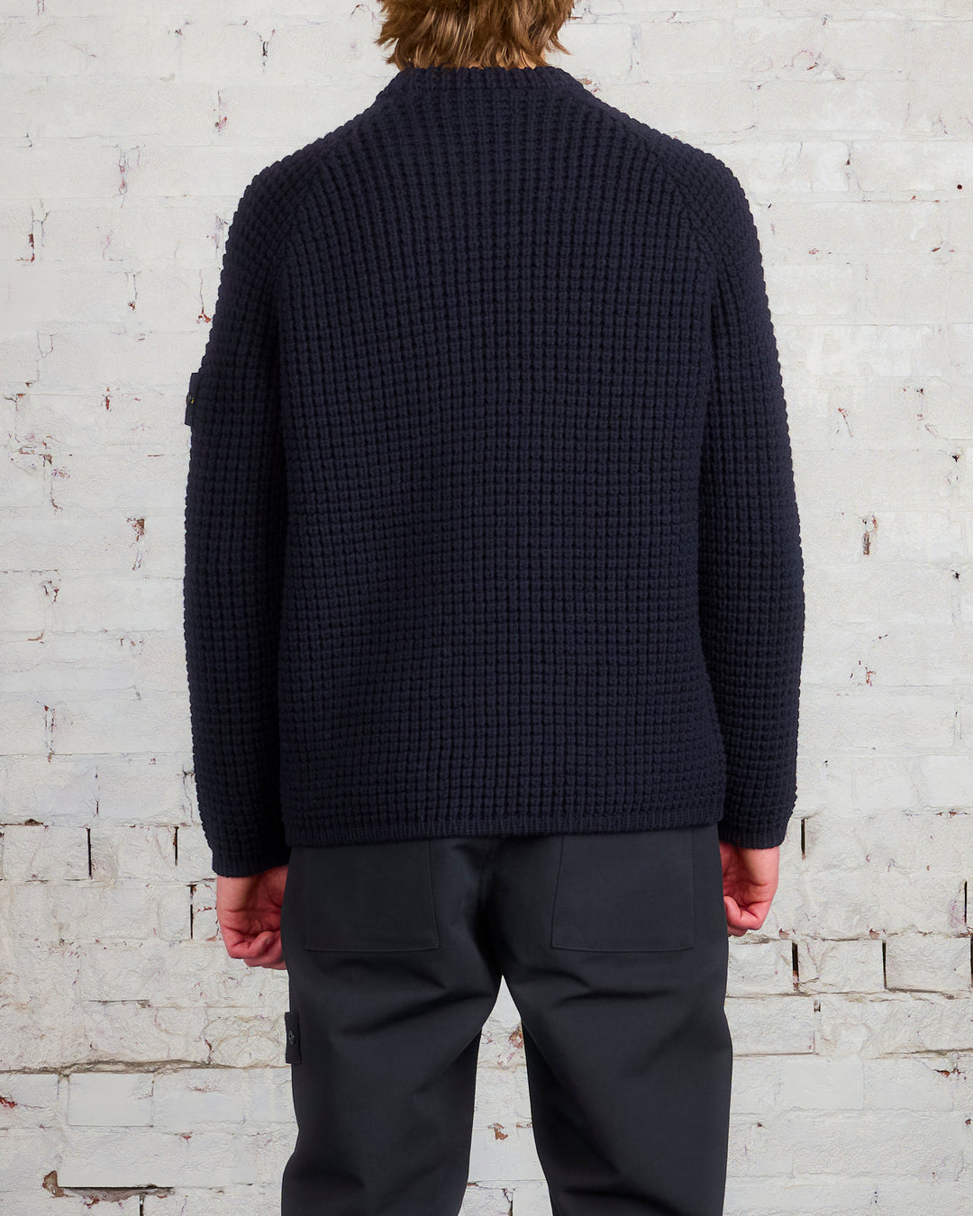 Stone Island Geelong Wool Textured Sweater Black