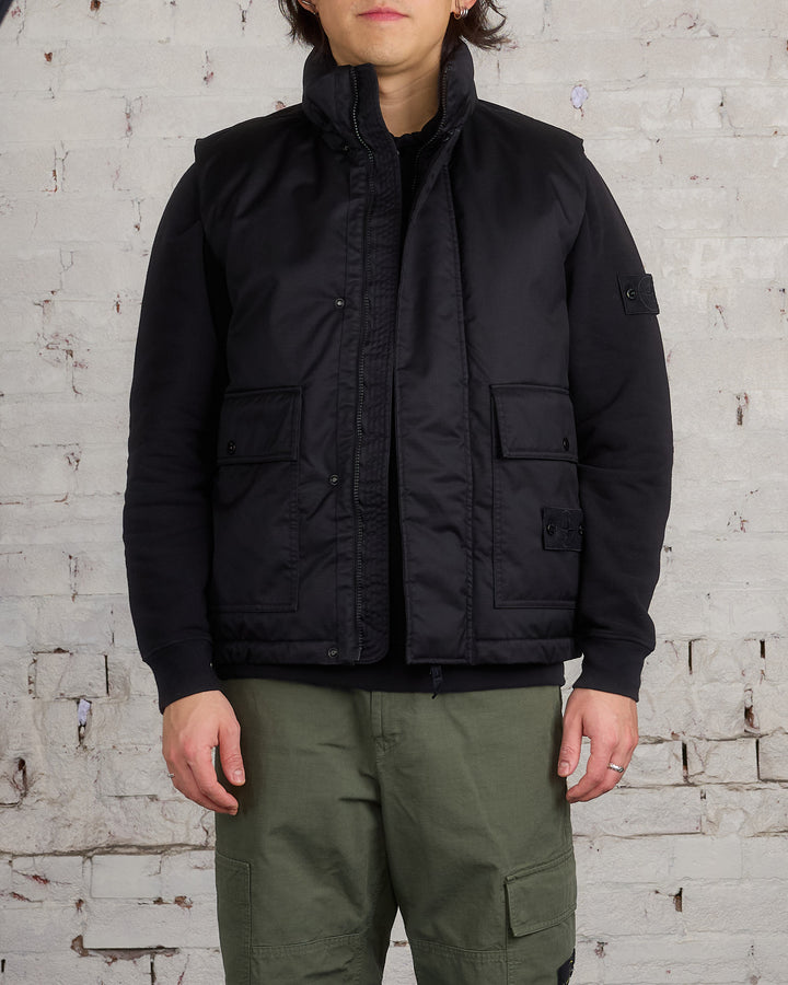 Stone Island Ghost Piece Merino Twill Cargo Vest Black