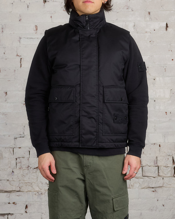 Stone Island Ghost Piece Merino Twill Cargo Vest Black