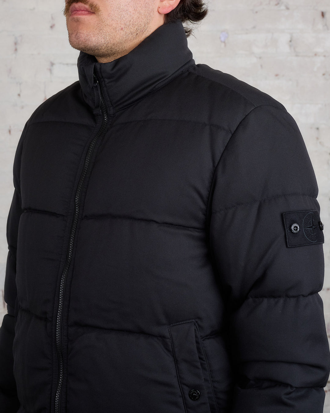 Stone Island Ghost Piece Merino Twill Down Jacket Black