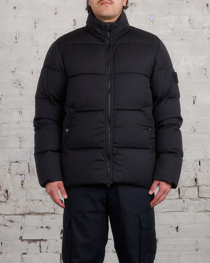 Stone Island Ghost Piece Merino Twill Down Jacket Black