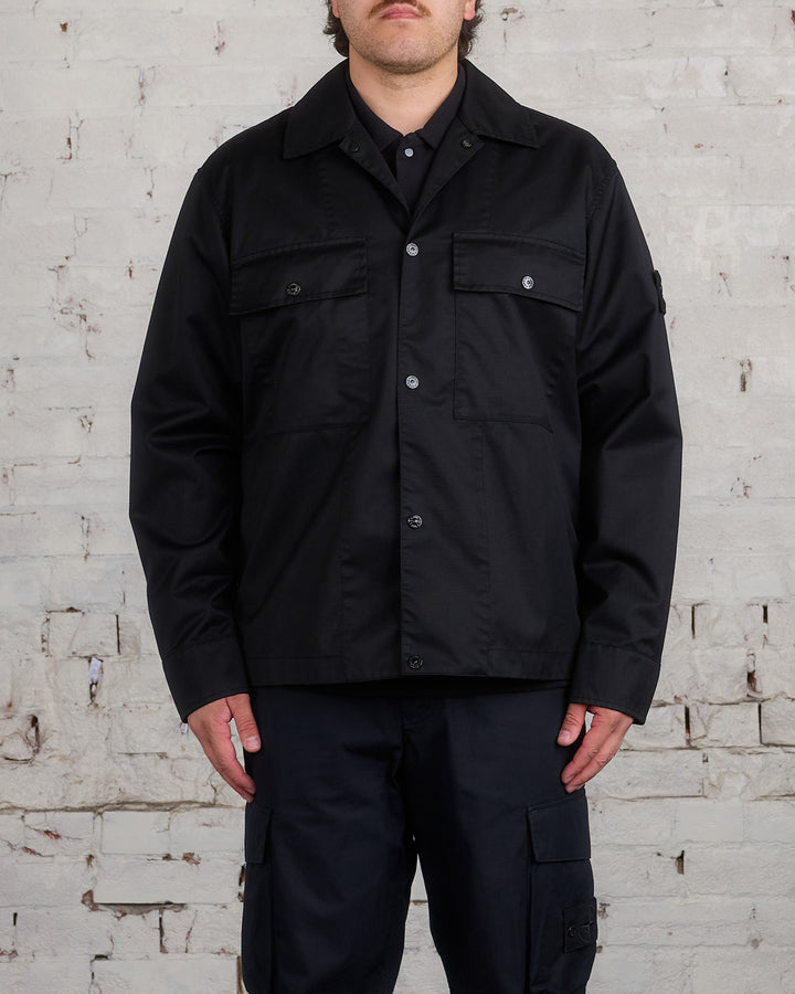 Stone Island Ghost Piece Merino Twill Outershirt Black