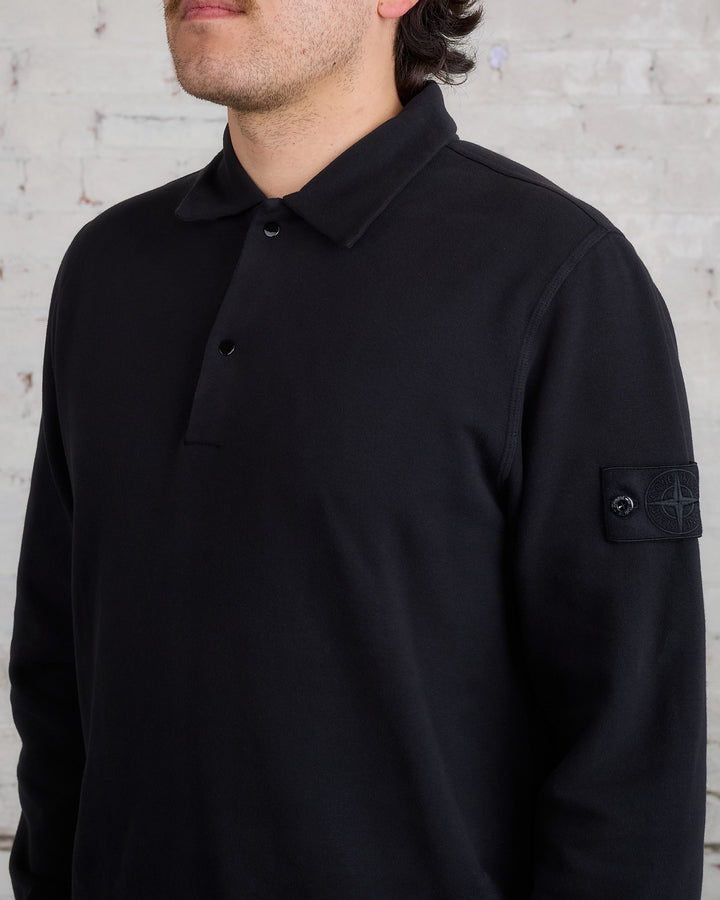 Stone Island Ghost Piece Stretch Fleece Rugby Black