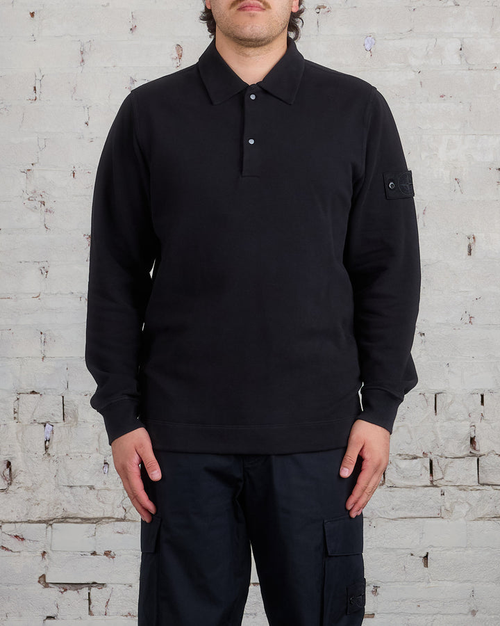 Stone Island Ghost Piece Stretch Fleece Rugby Black