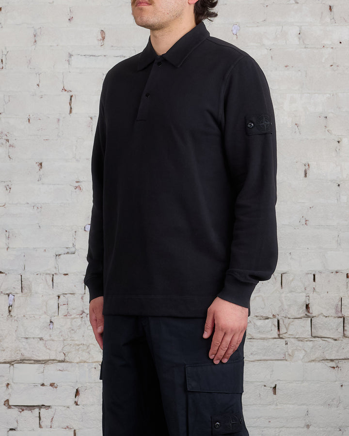 Stone Island Ghost Piece Stretch Fleece Rugby Black