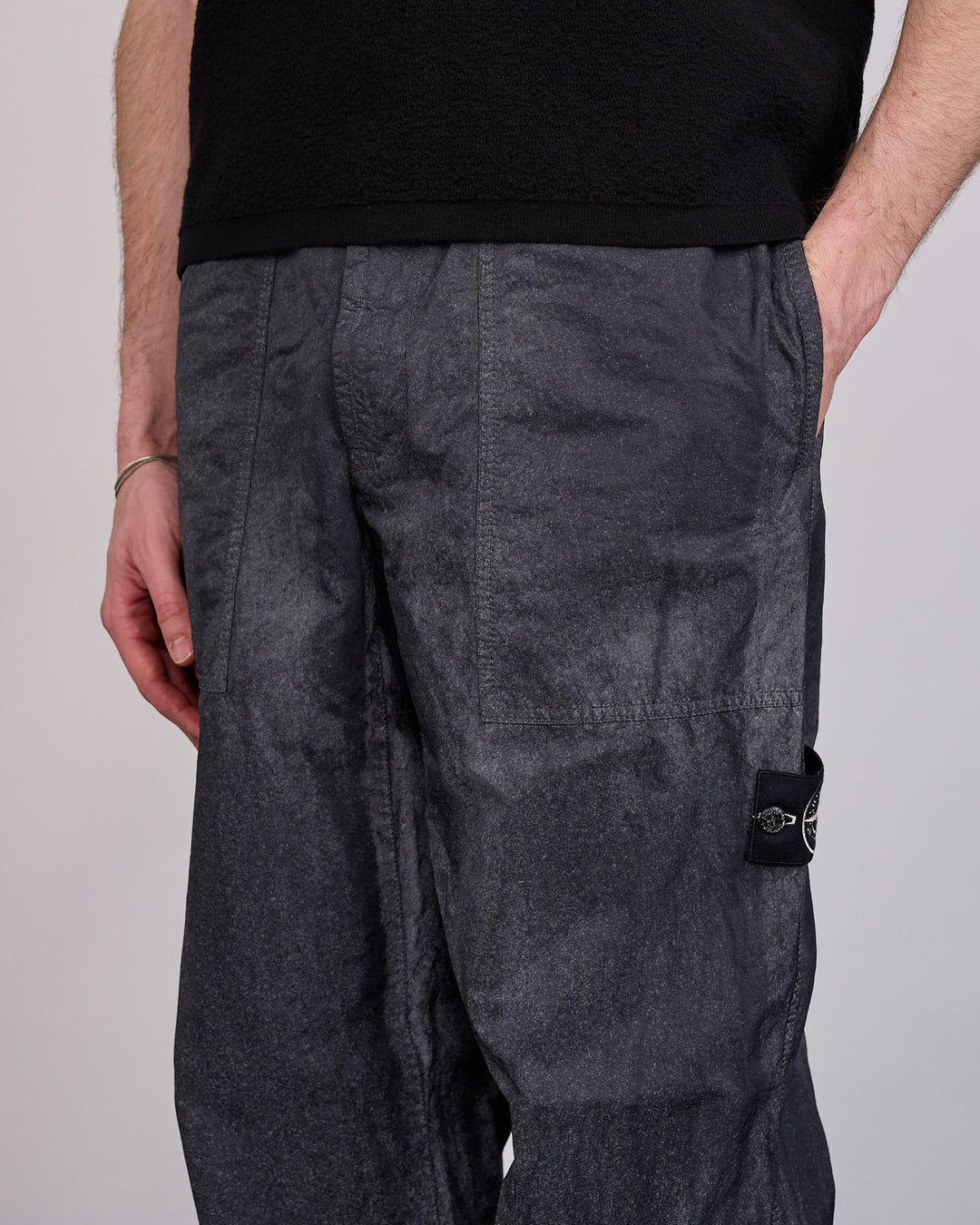 Stone Island Hand Sprayed Reflective Trouser Black