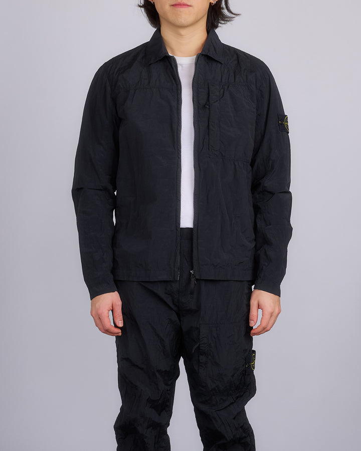 Stone Island Iridescent Nylon Metal Overshirt Black