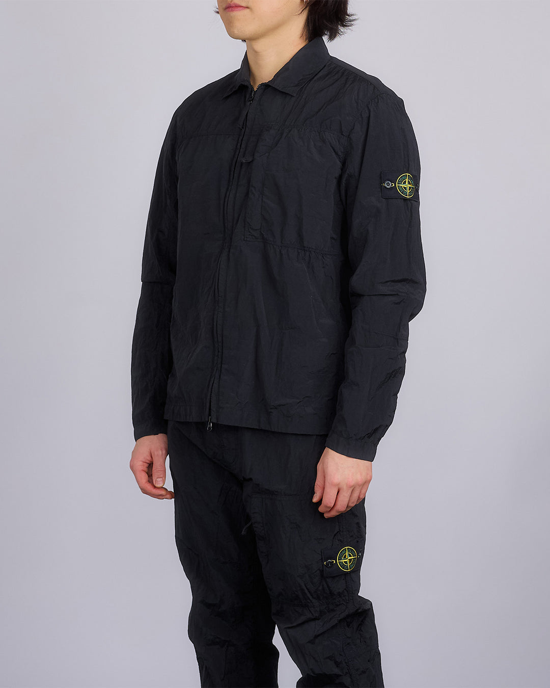 Stone Island Iridescent Nylon Metal Overshirt Black