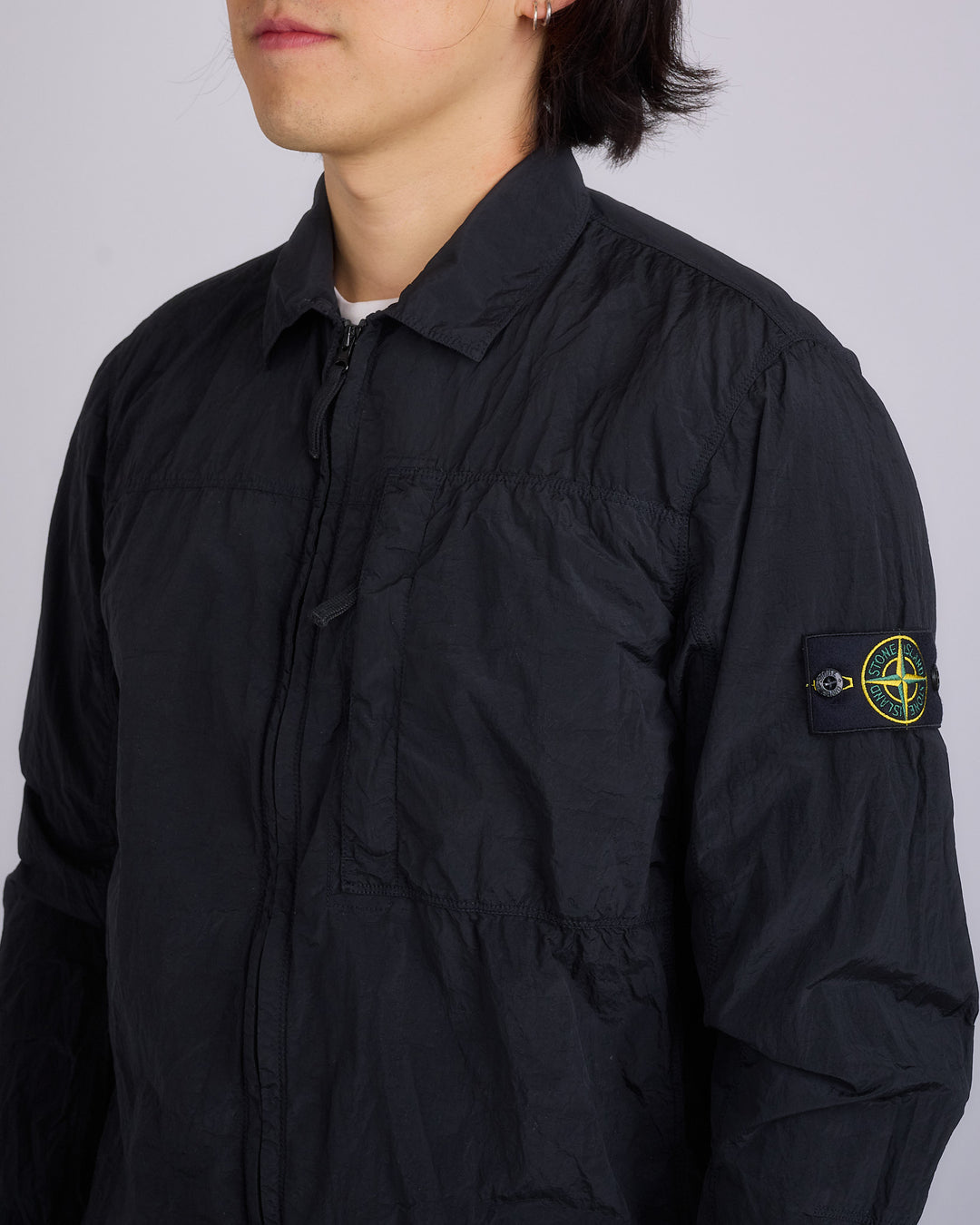 Stone Island Iridescent Nylon Metal Overshirt Black