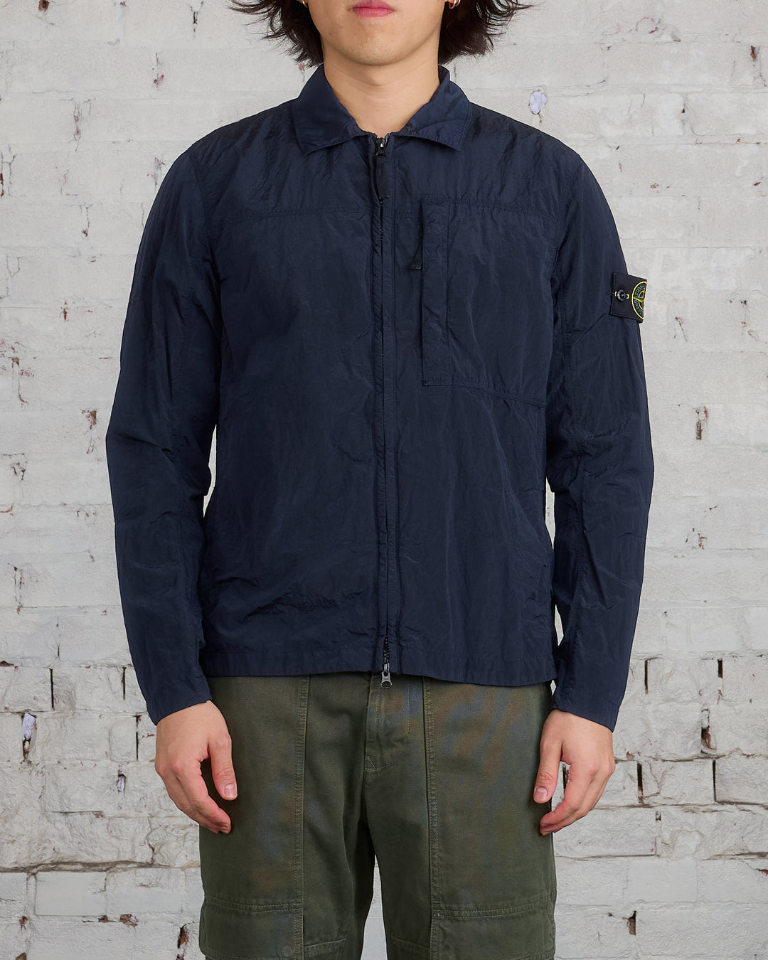 Stone Island Iridescent Nylon Metal Overshirt Navy