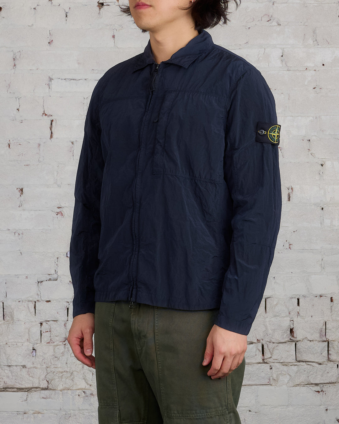 Stone Island Iridescent Nylon Metal Overshirt Navy