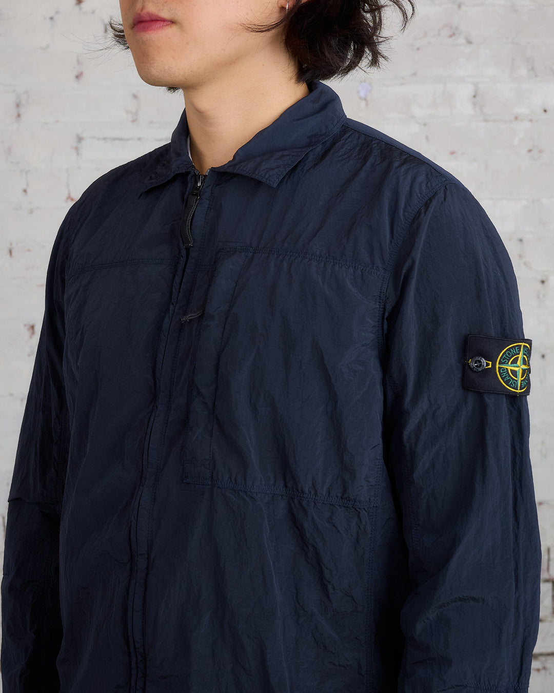 Stone Island Iridescent Nylon Metal Overshirt Navy