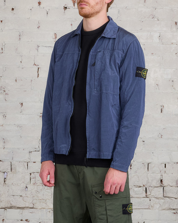 Stone Island Iridescent Nylon Metal Overshirt Mid Blue