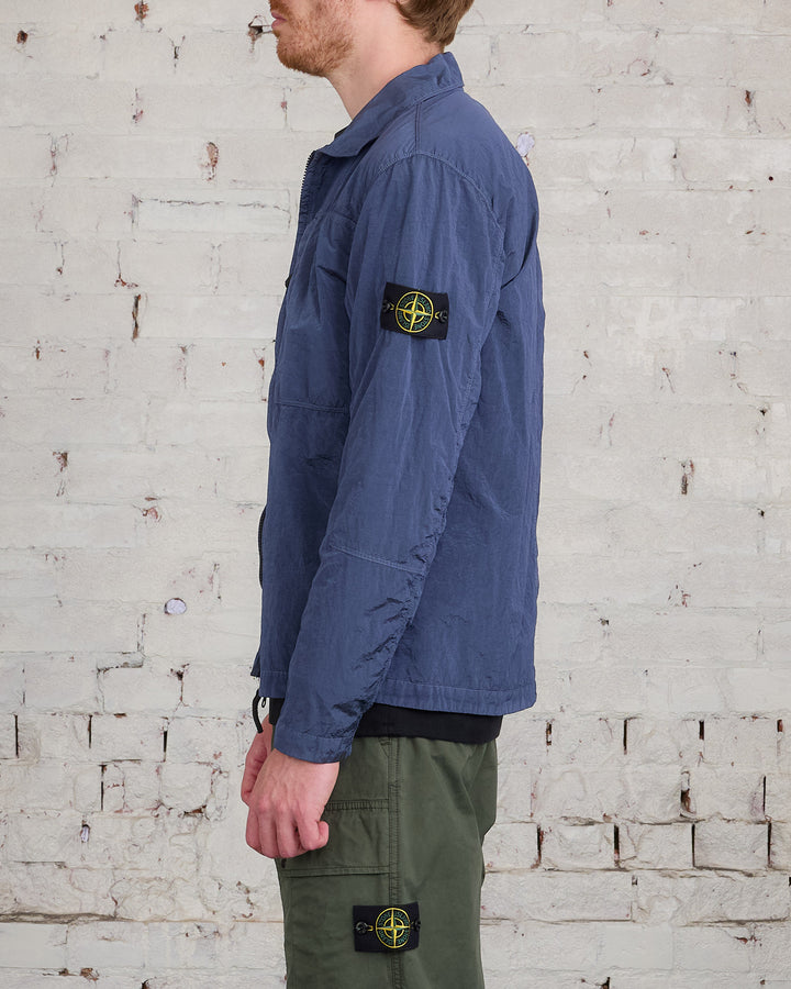 Stone Island Iridescent Nylon Metal Overshirt Mid Blue