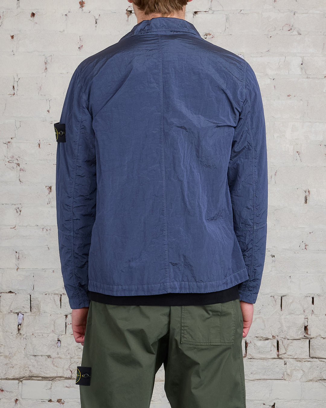 Stone Island Iridescent Nylon Metal Overshirt Mid Blue