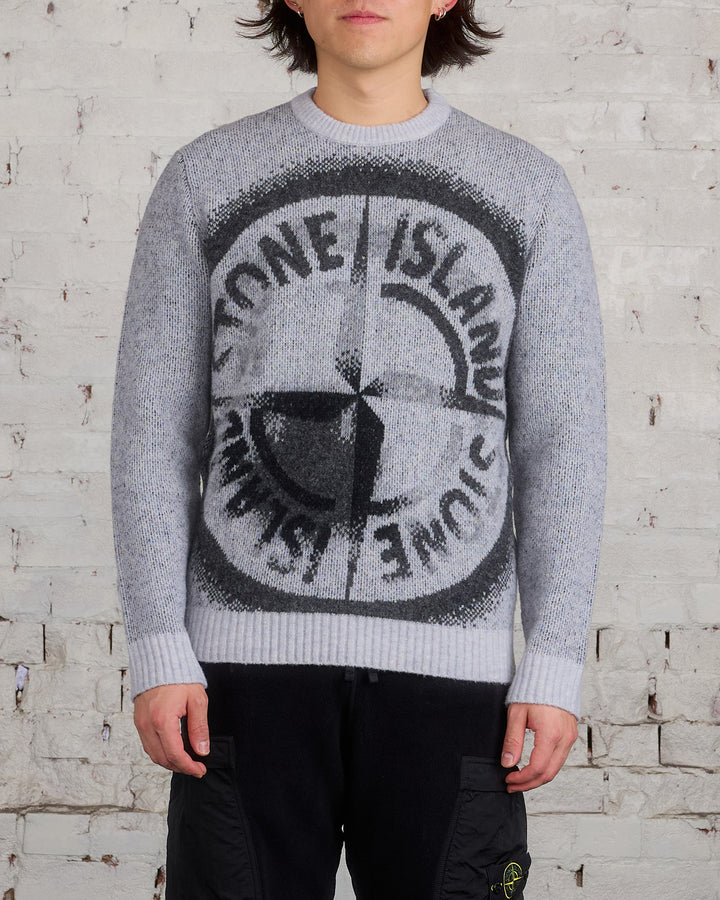 Stone Island Jacquard Knit Logo Sweater Dust Grey