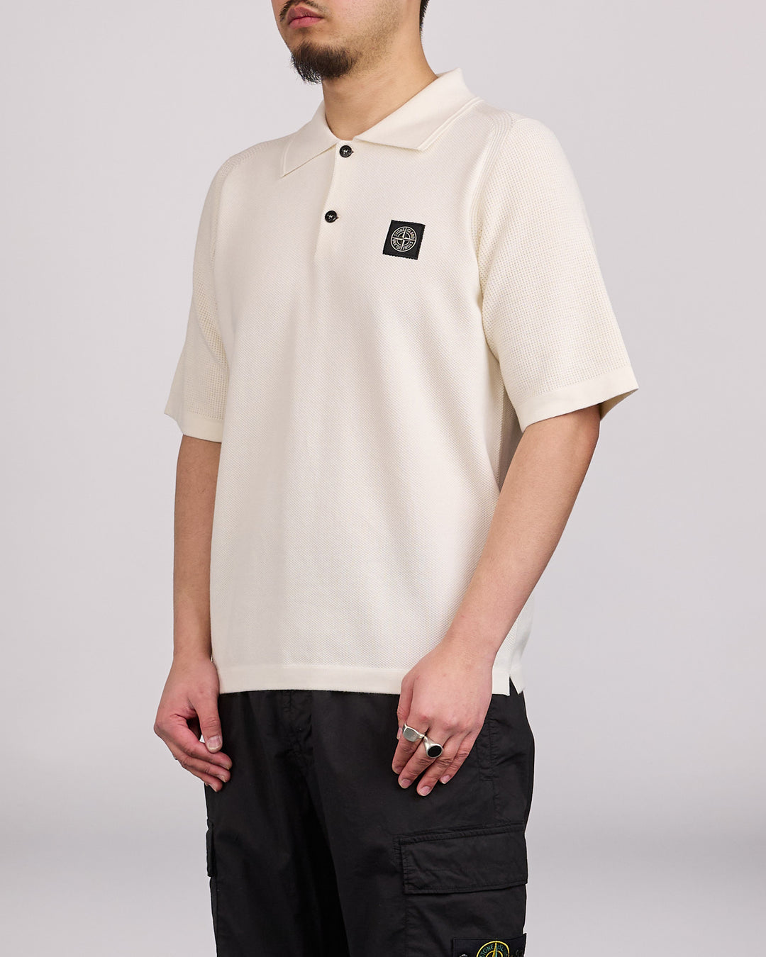 Stone Island Micro Stitch Polo Ivory