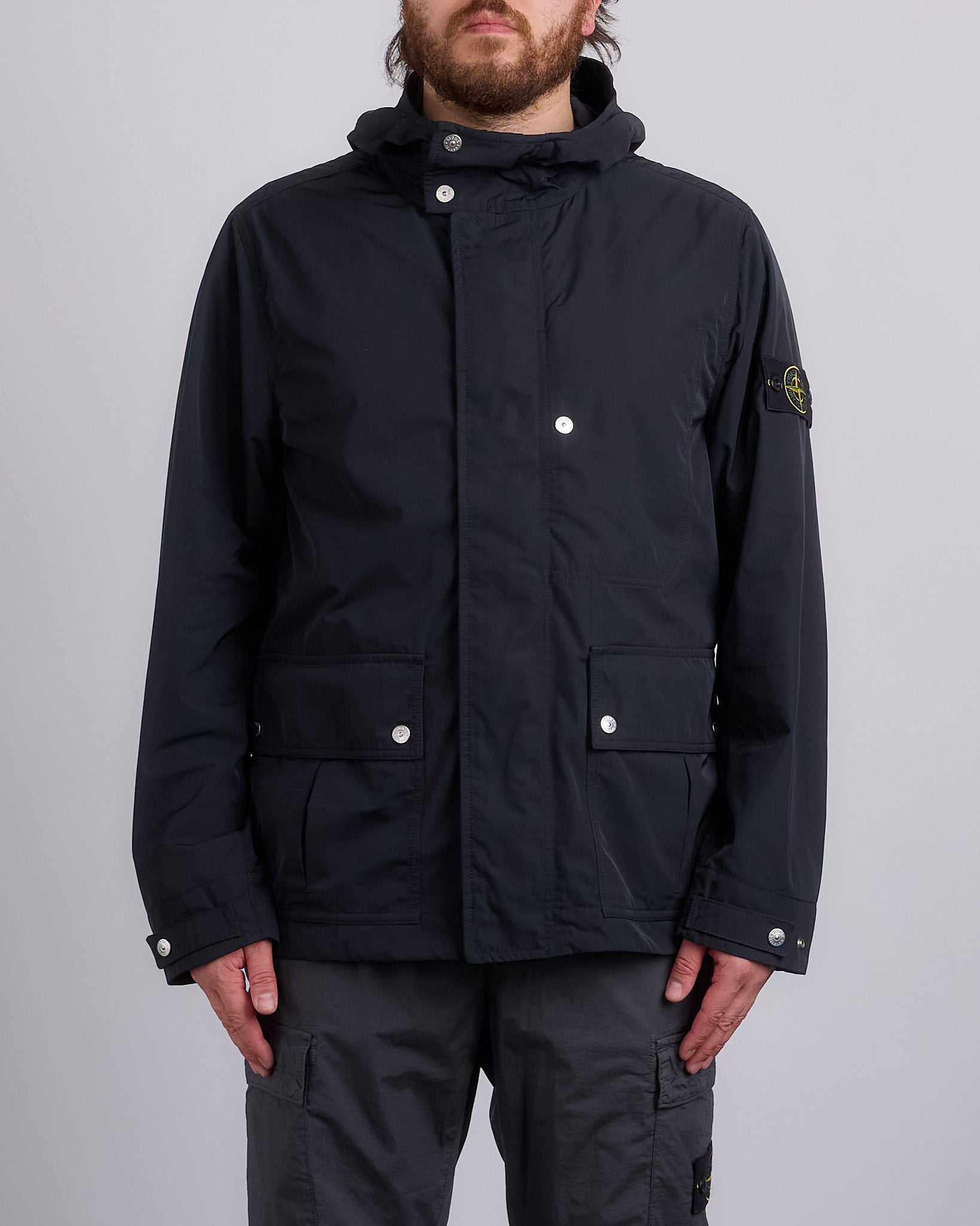 Stone Island Micro Twill Short Parka Jacket Black – LESS 17
