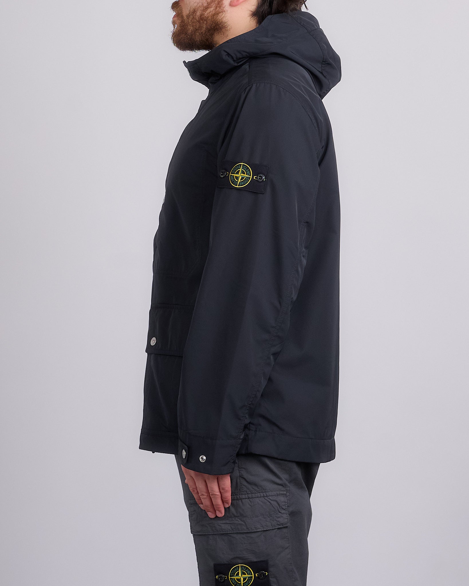 Stone Island Micro Twill Short Parka Jacket Black – LESS 17