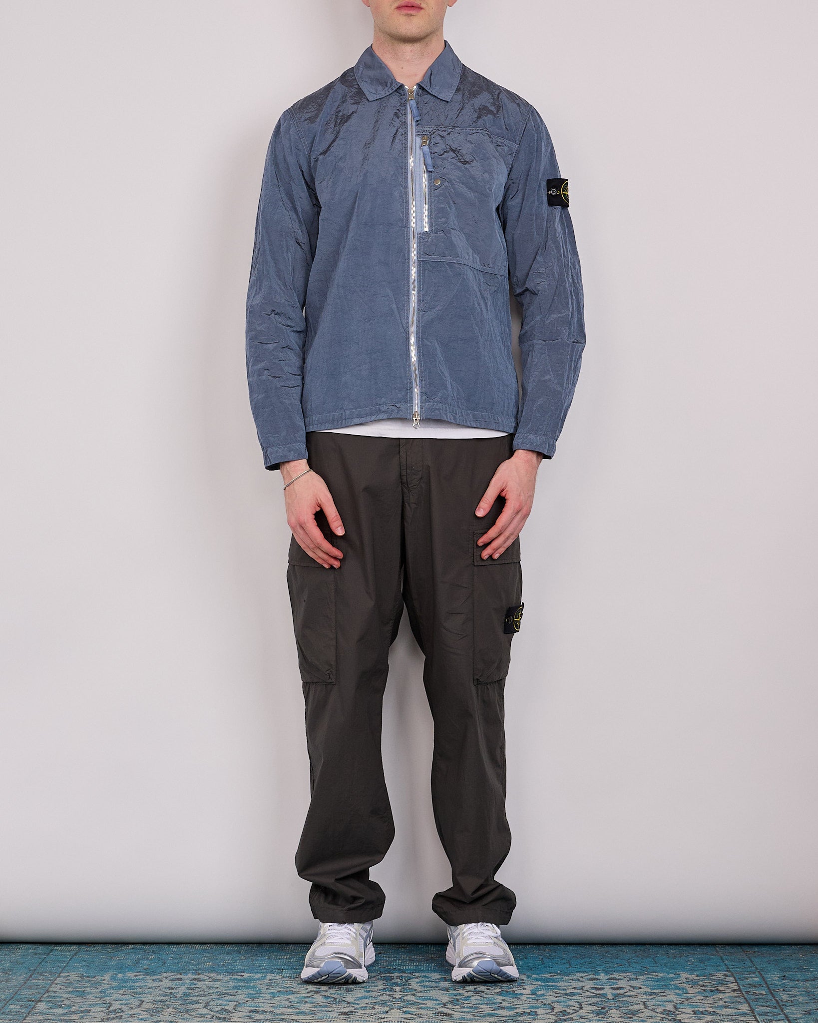 Stone Island Nylon Metal Econyl Zip Overshirt Dark Blue – LESS 17