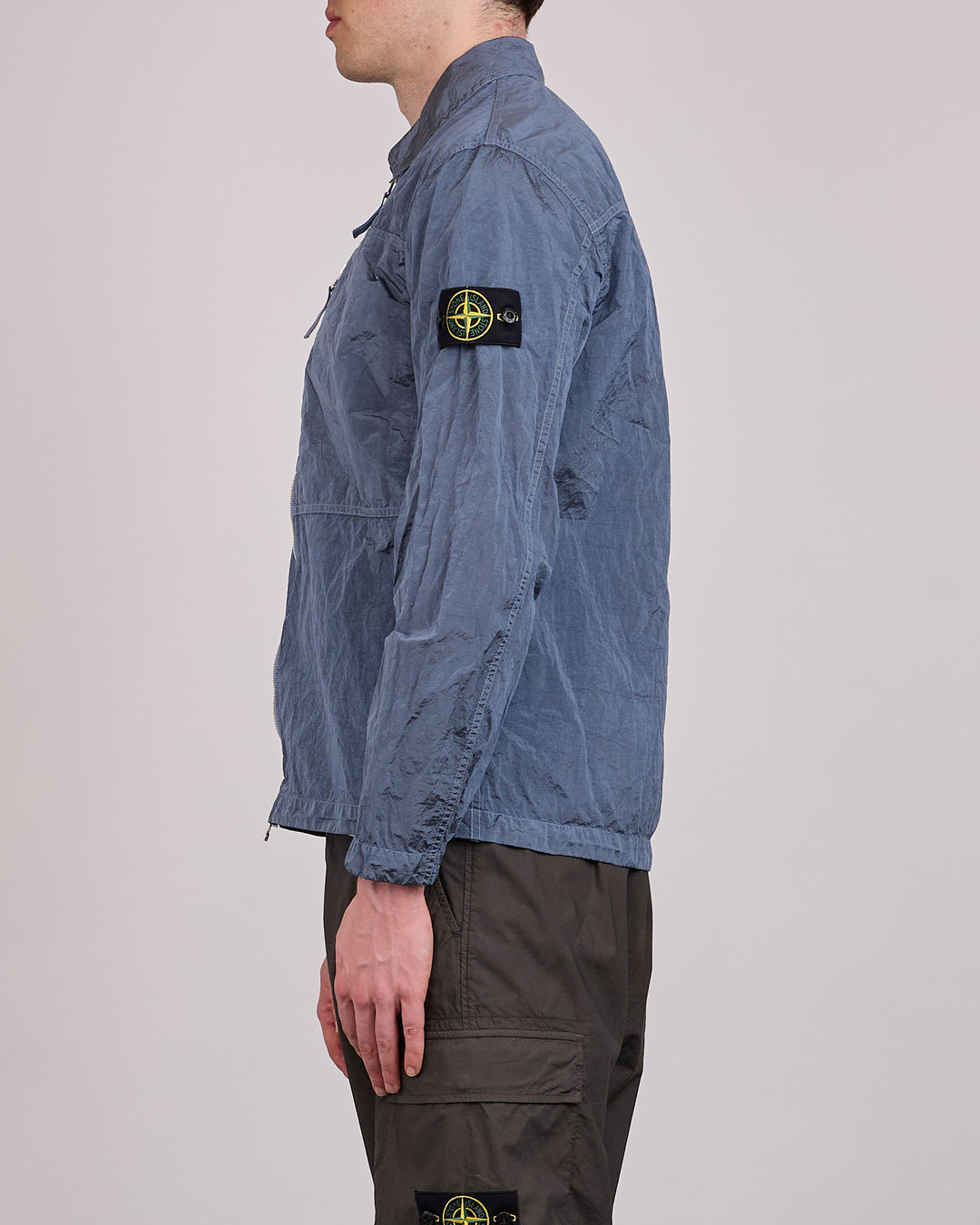 Stone Island Nylon Metal Econyl Zip Overshirt Dark Blue