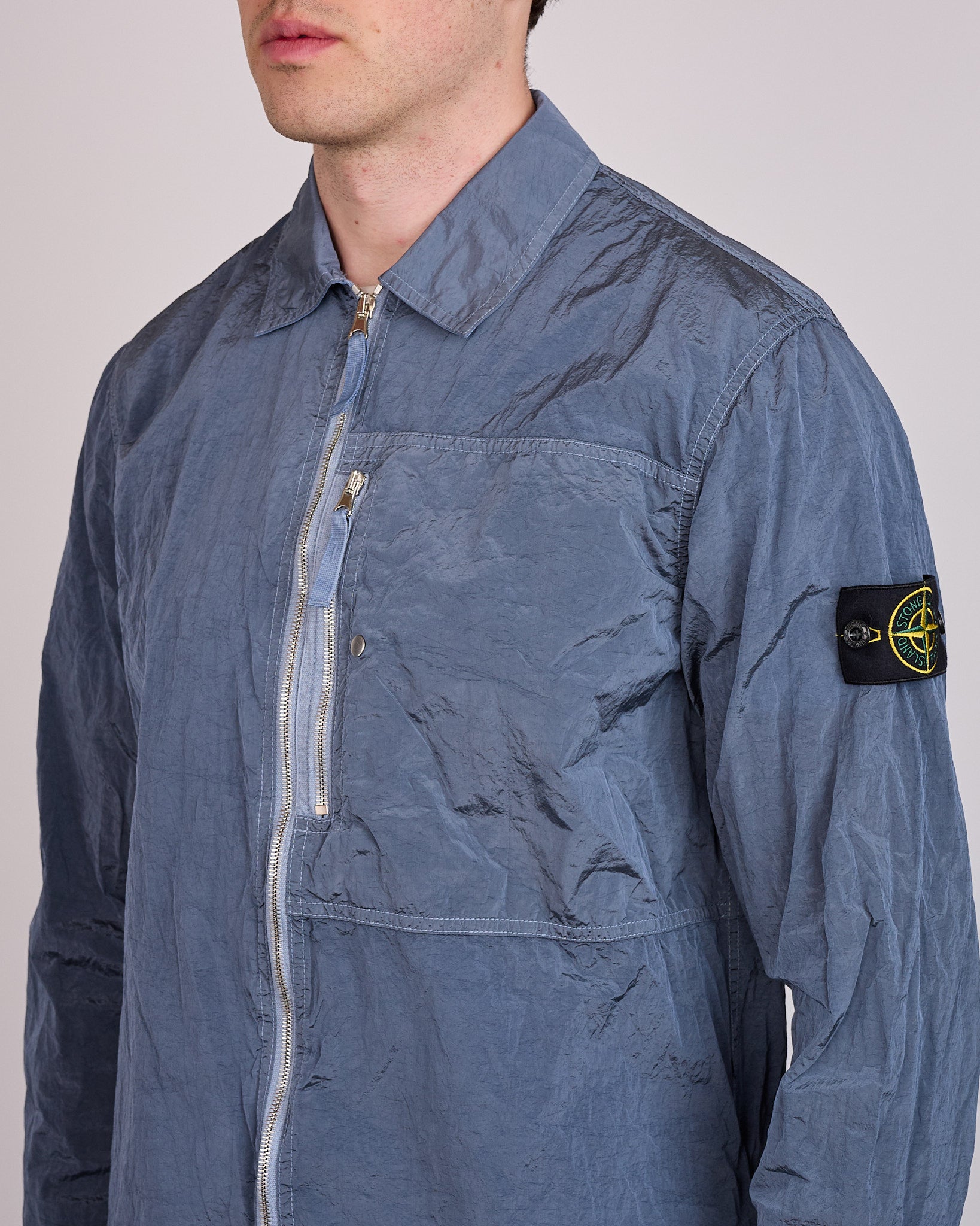 【STONE 】NYLON L OVERSHIT Mサイズ Stone Island Nylon Metal Econyl Zip Overshirt Dark Blue – LESS 17