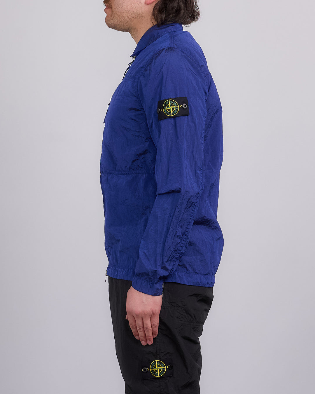 Stone Island Nylon Metal Econyl Zip Shirt Jacket Bright Blue – LESS 17