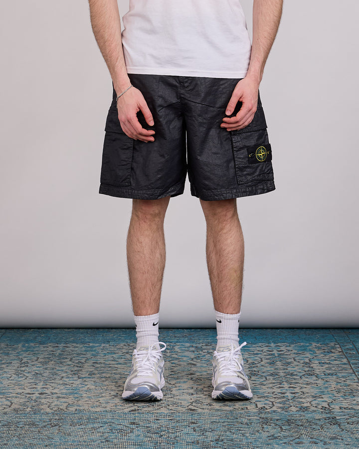 Stone Island Nylon Panama-TC Cargo Short Black