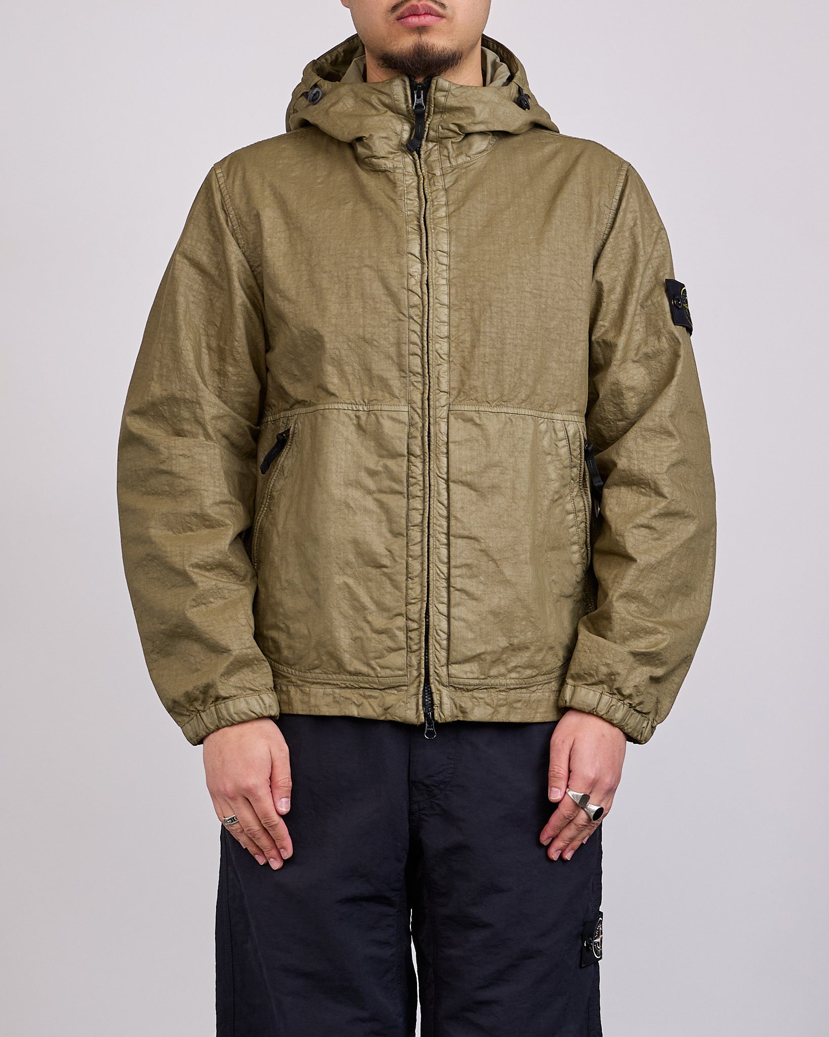 激レア！2017SS STONE “3-ZIP”HOODED JKT Stone Island Nylon Panama-TC Zip Hooded Jacket Military – LESS 17