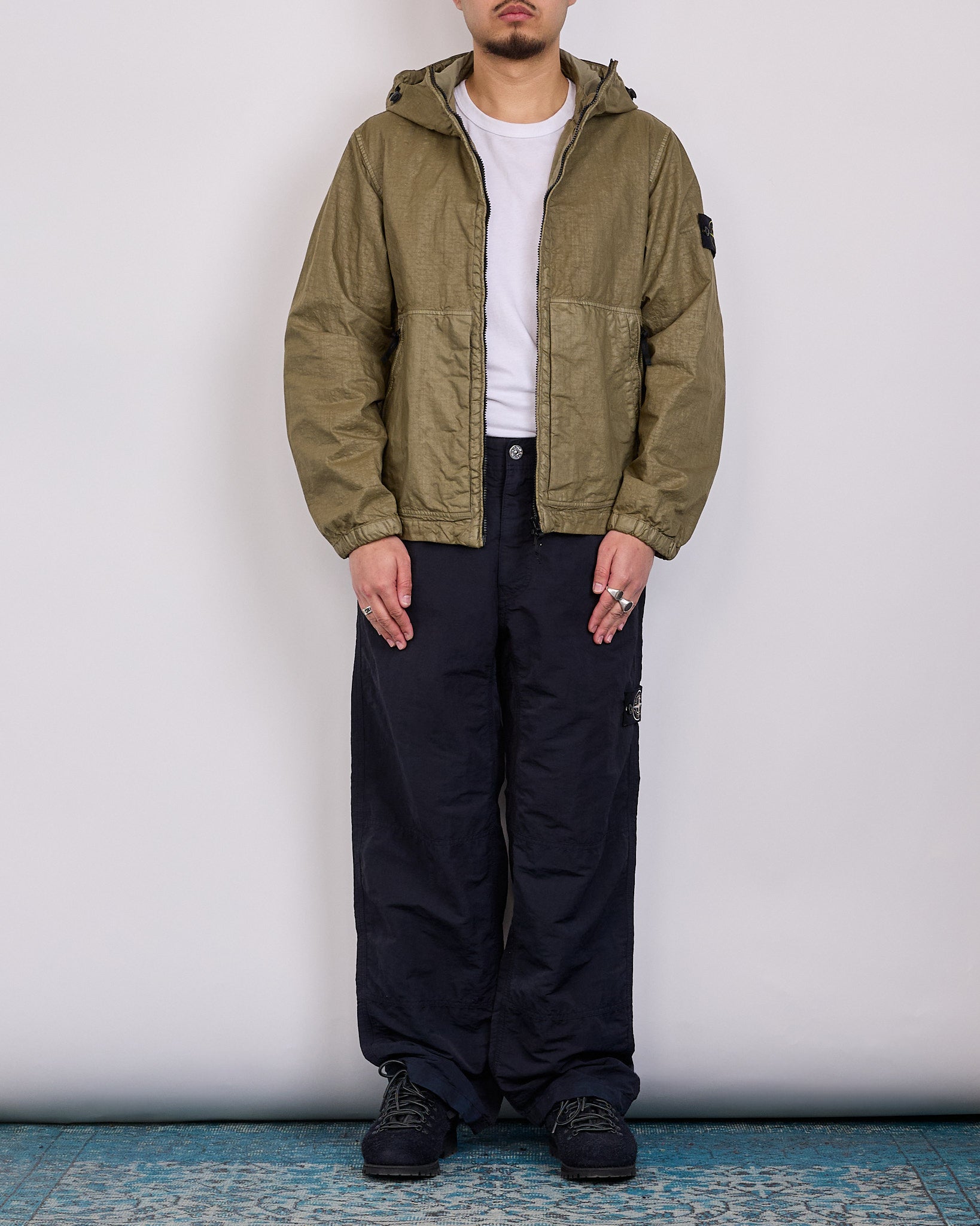 Stone Island Nylon Panama-TC Zip Hooded Jacket Military – LESS 17