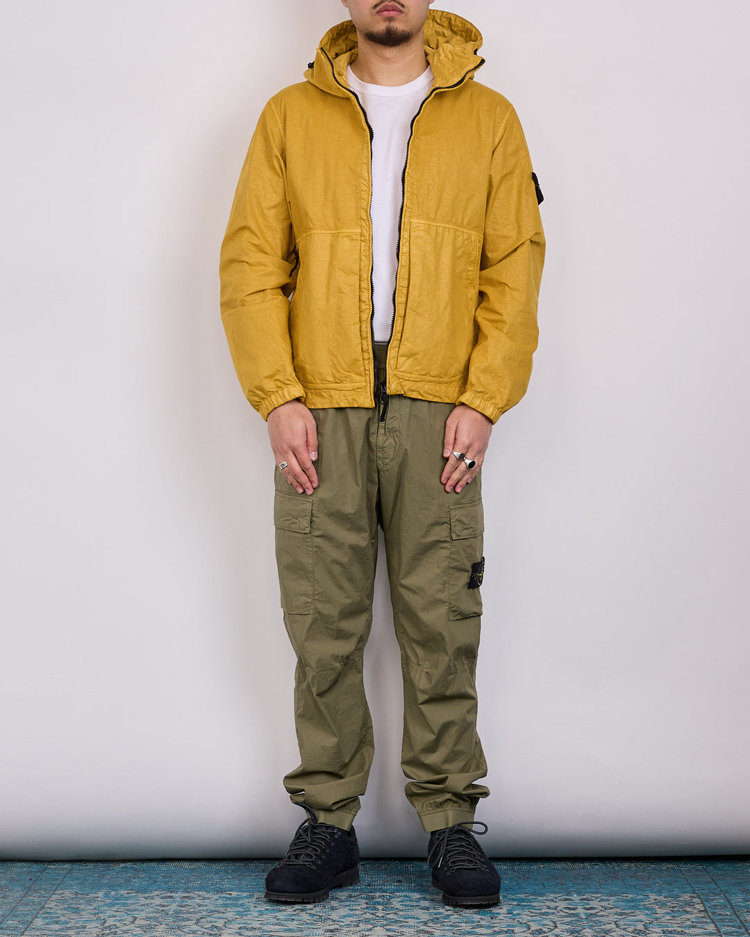 Stone Island Nylon Panama-TC Zip Hooded Jacket Mustard