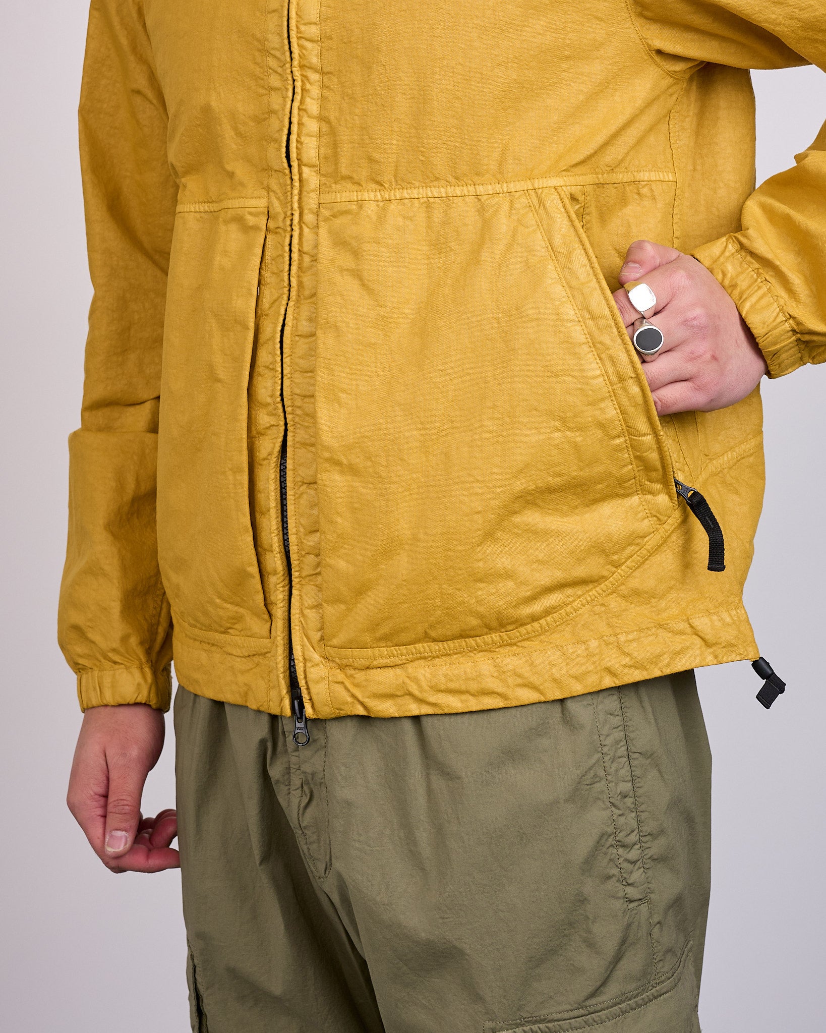 Stone Island Nylon Panama-TC Zip Hooded Jacket Mustard – LESS 17