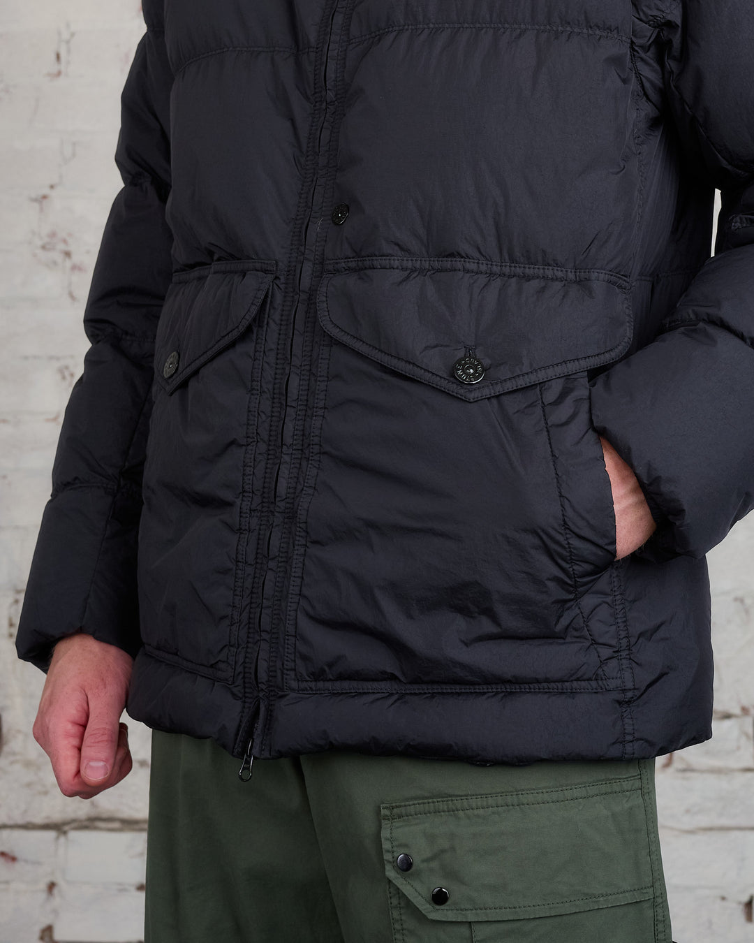 Stone Island Nylon Rep Down Jacket Black