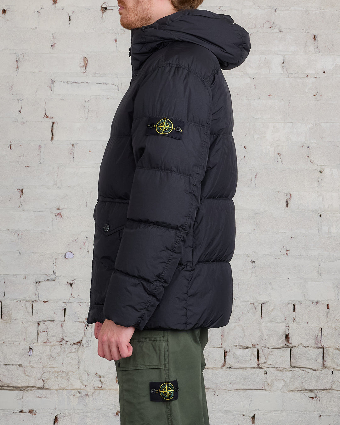 Stone Island Nylon Rep Down Jacket Black