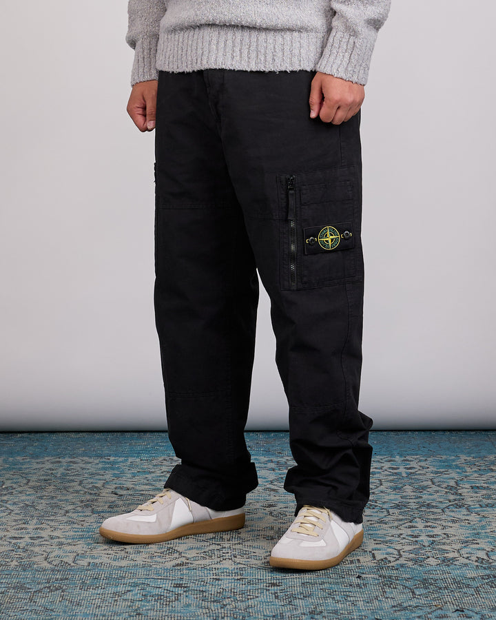 Stone Island Organic Cotton Ripstop Cargo Pant Black