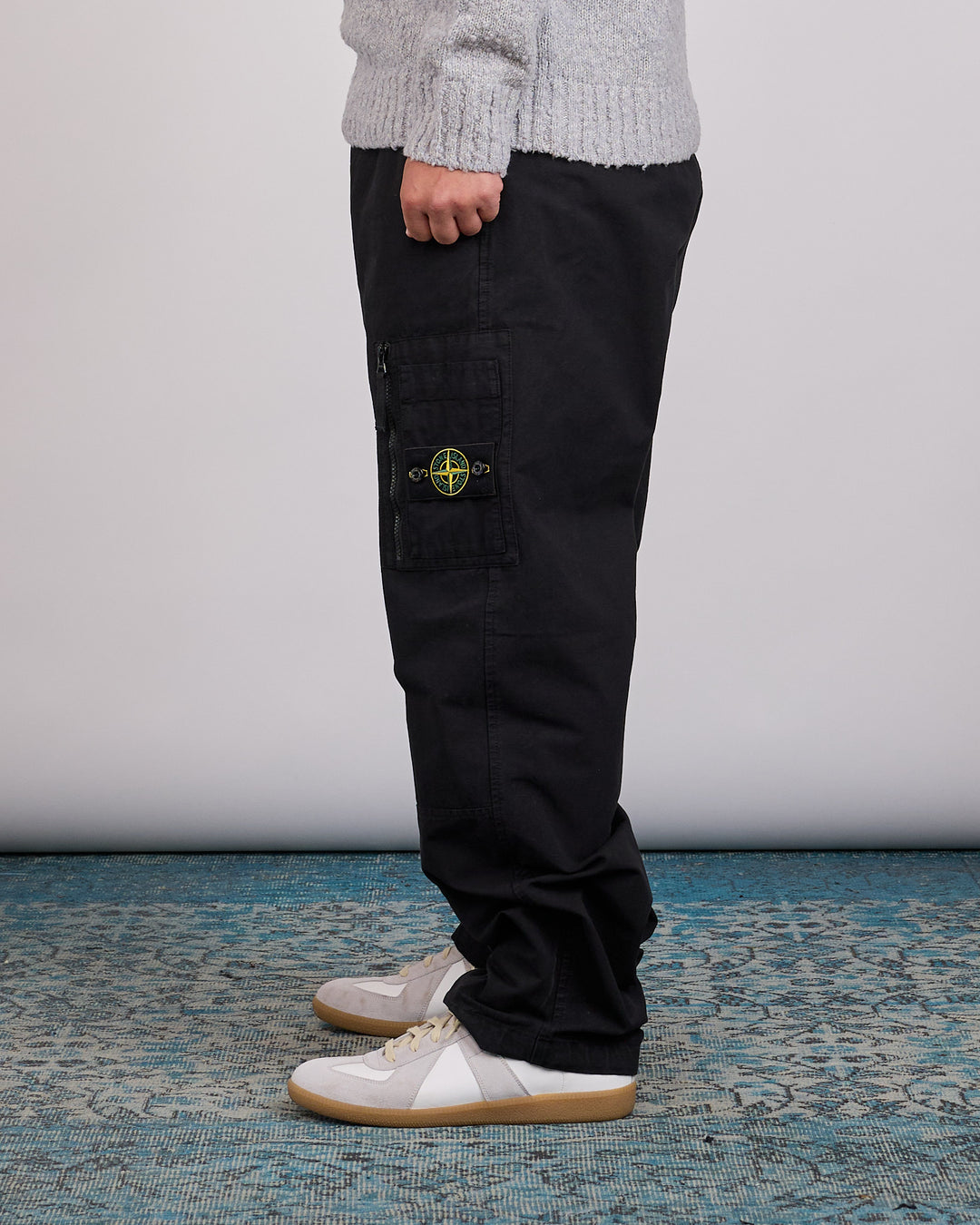 Stone Island Organic Cotton Ripstop Cargo Pant Black