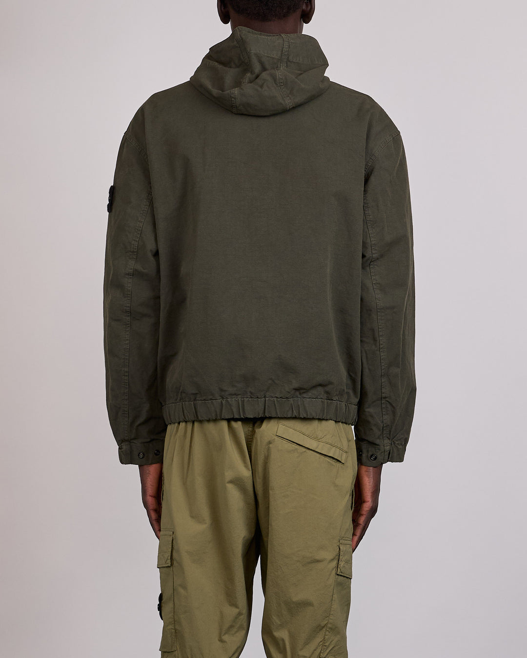 Stone Island Organic Cotton Ripstop Zip Jacket Coal