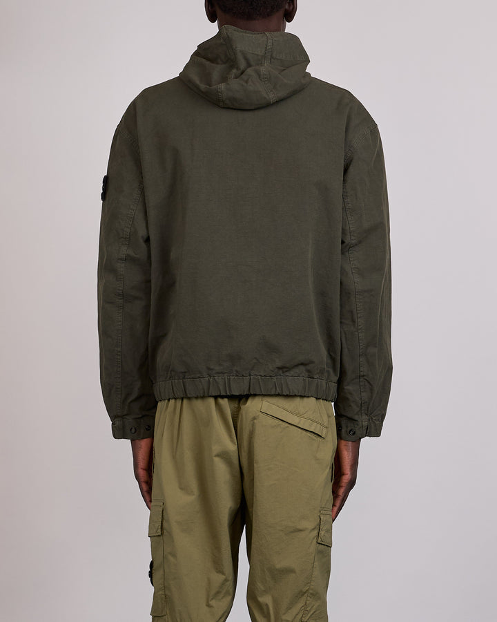 Stone Island Organic Cotton Ripstop Zip Jacket Coal